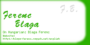 ferenc blaga business card